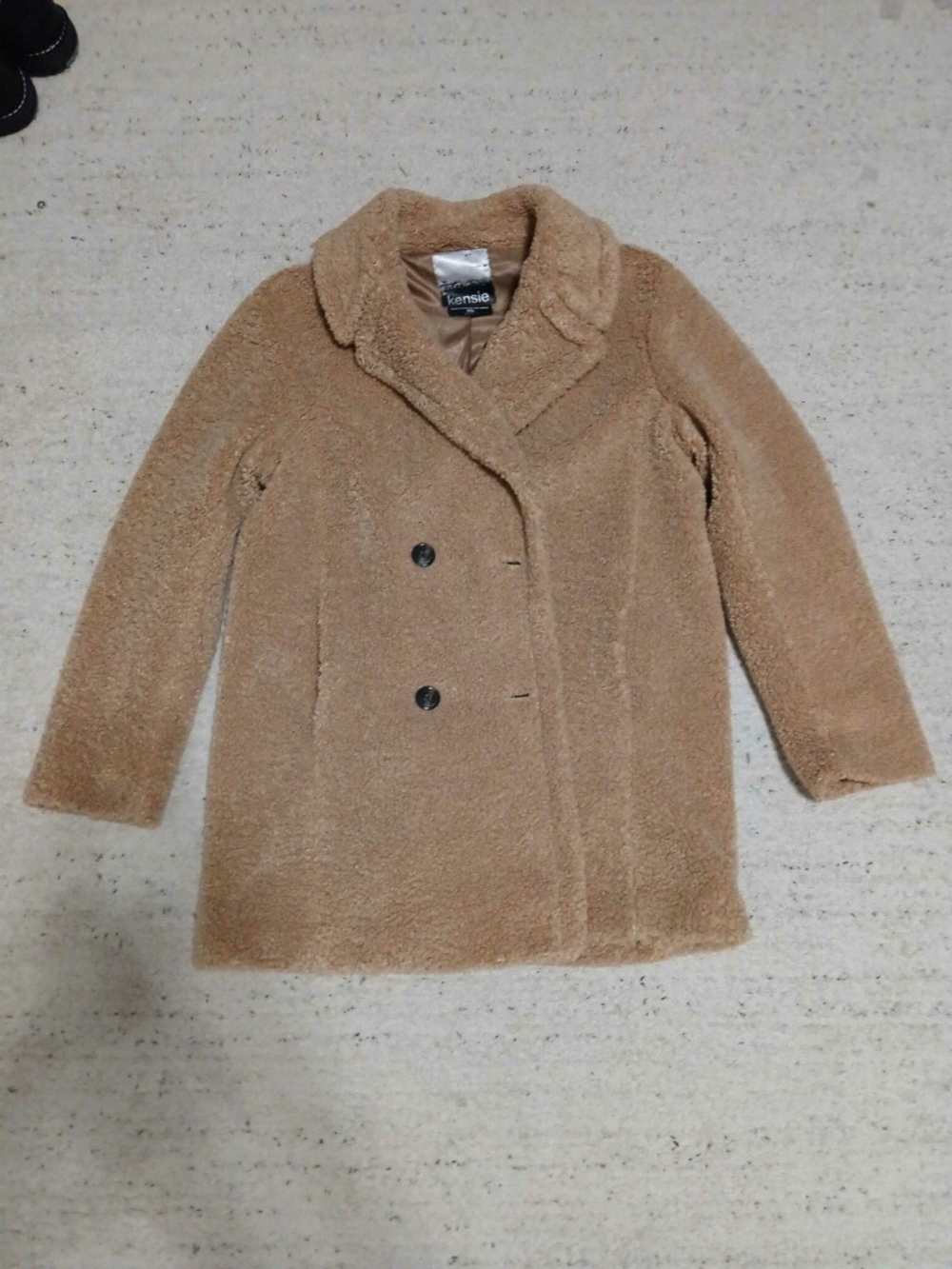 Kensie Tan Teddy Peacoat - Plush Jacket/Coat